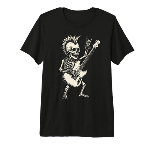 Funny Skeleton Playing Guitar Rock T-Shirt - Aesthetic Graphic Men Women - T-Shirt, Sweatshirt, Hoodie