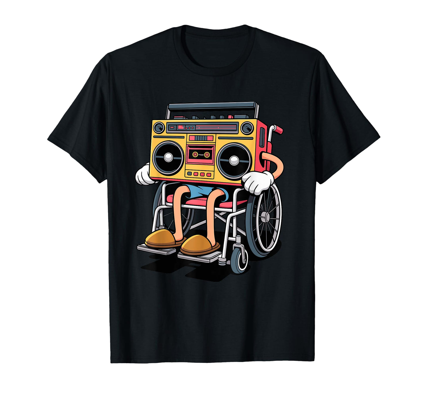 Wheelchair Boombox Old School 80S Music Hip T-Shirt - Graphic Print Unisex - T-Shirt, Sweatshirt, Hoodie