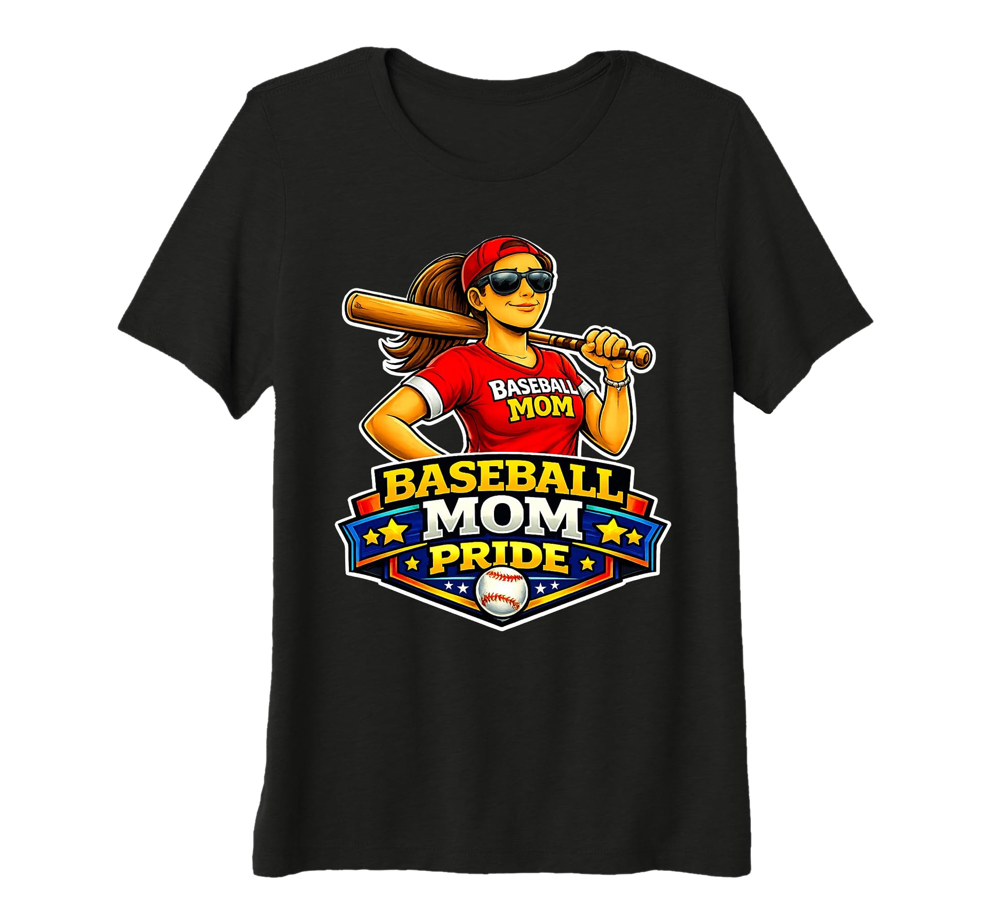 Womens Baseball Mom Pride Game Day T-Shirt - Aesthetic Graphic Men Women - T-Shirt, Sweatshirt, Hoodie