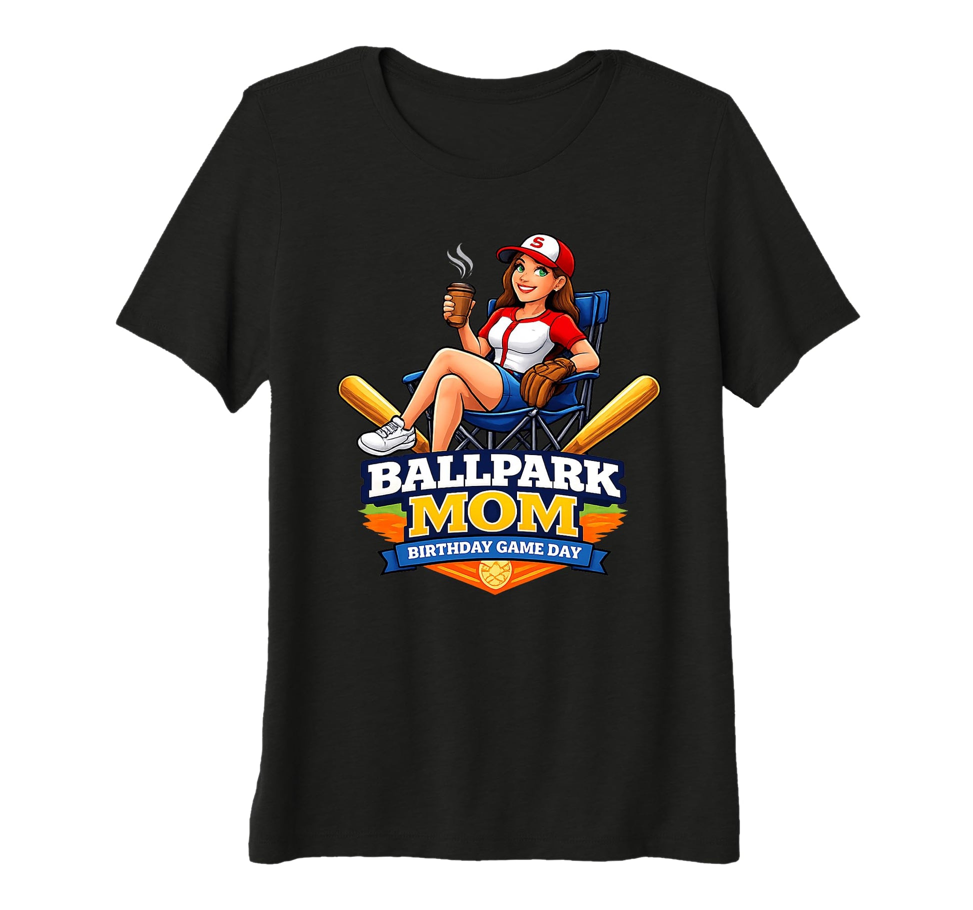 Womens Baseball Ballpark Mom Birthday Game T-Shirt - Graphic Print Unisex - T-Shirt, Sweatshirt, Hoodie
