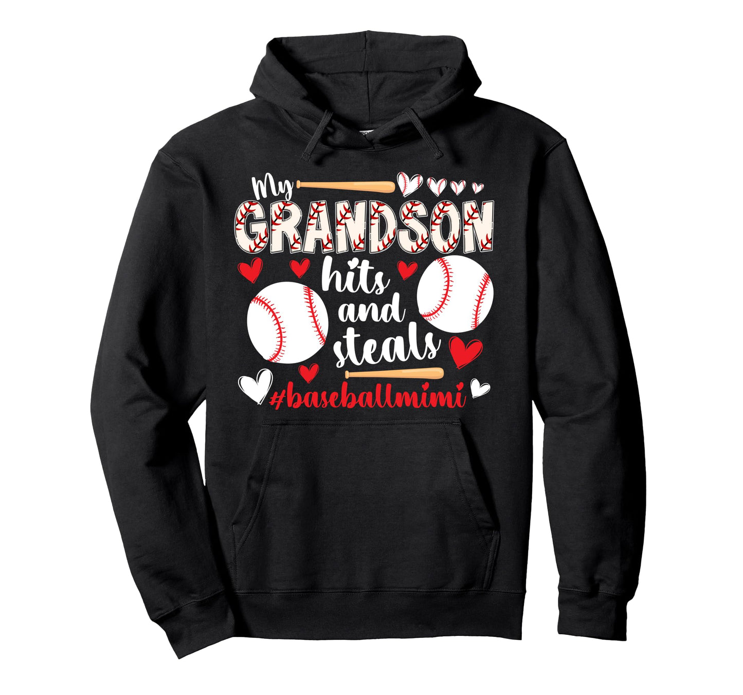 My Grandson Baseball Mimi Baseball Player Hoodie - Custom Art Print Unisex - T-Shirt, Sweatshirt, Hoodie