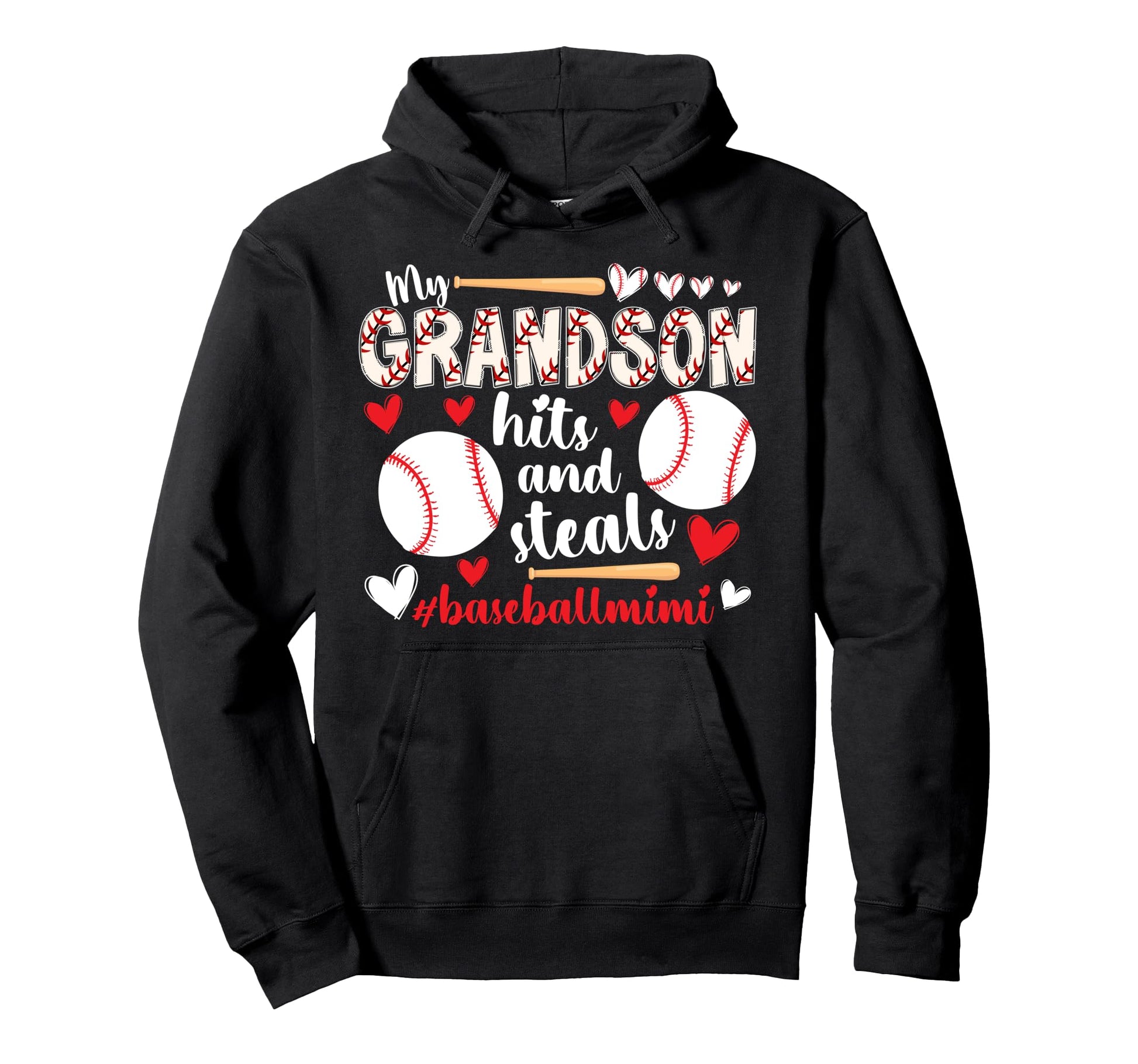 My Grandson Baseball Mimi Baseball Player Hoodie - Custom Art Print Unisex - T-Shirt, Sweatshirt, Hoodie