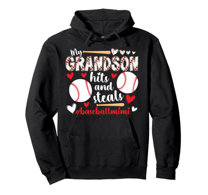 My Grandson Baseball Mimi Baseball Player Hoodie - Custom Art Print Unisex - T-Shirt, Sweatshirt, Hoodie
