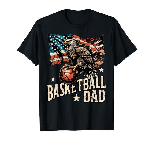 Basketball American Flag Basketball Dad T-Shirt - Graphic Print Unisex - T-Shirt, Sweatshirt, Hoodie