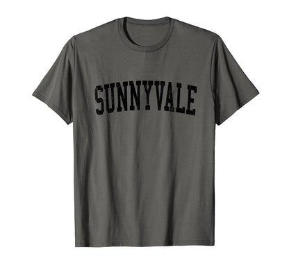 Sunnyvale Tx Distressed Black Varsity T-Shirt - Fun Novelty Design Unisex - T-Shirt, Sweatshirt, Hoodie