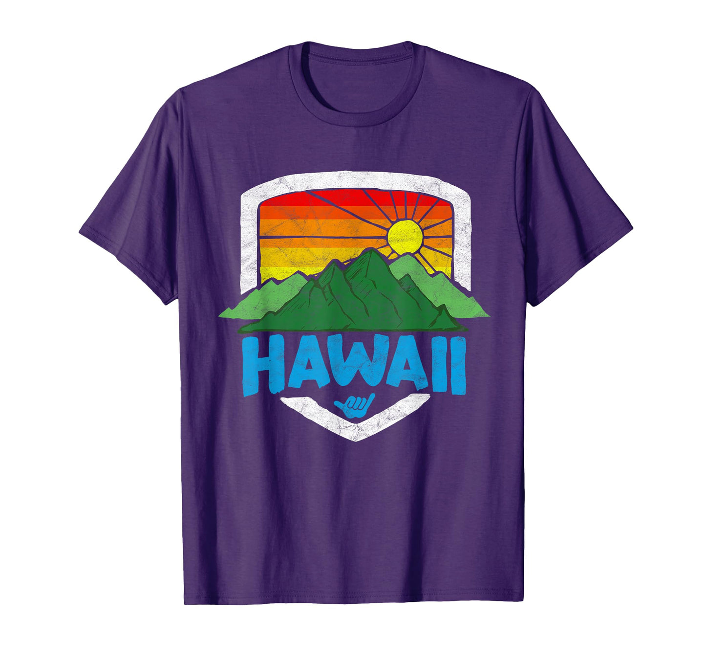 Hawaii Rainbow Sun 80S T-Shirt - Novelty Apparel for Adults - T-Shirt, Sweatshirt, Hoodie
