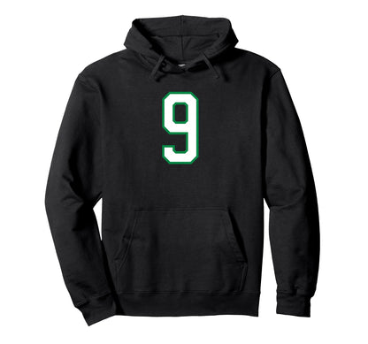 White Green Sport Team Number 9 Hoodie - Streetwear Style for Adults - T-Shirt, Sweatshirt, Hoodie