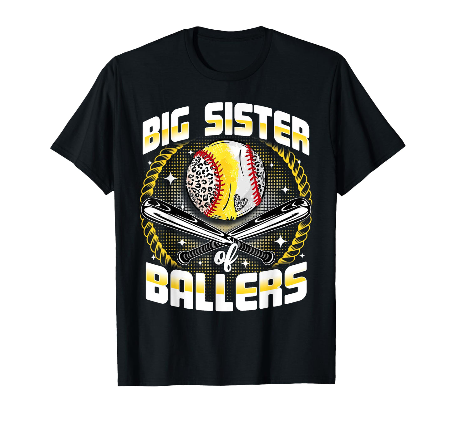 Baseball Softball Big Sister Ballers T-Shirt - Unique Graphic Unisex - T-Shirt, Sweatshirt, Hoodie