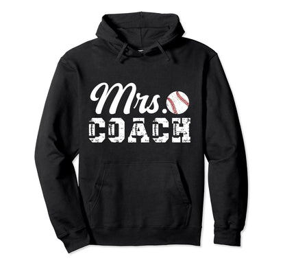 Mrs Coach Baseball Coachs Wife Baseball Hoodie - Minimalist Print Unisex - T-Shirt, Sweatshirt, Hoodie