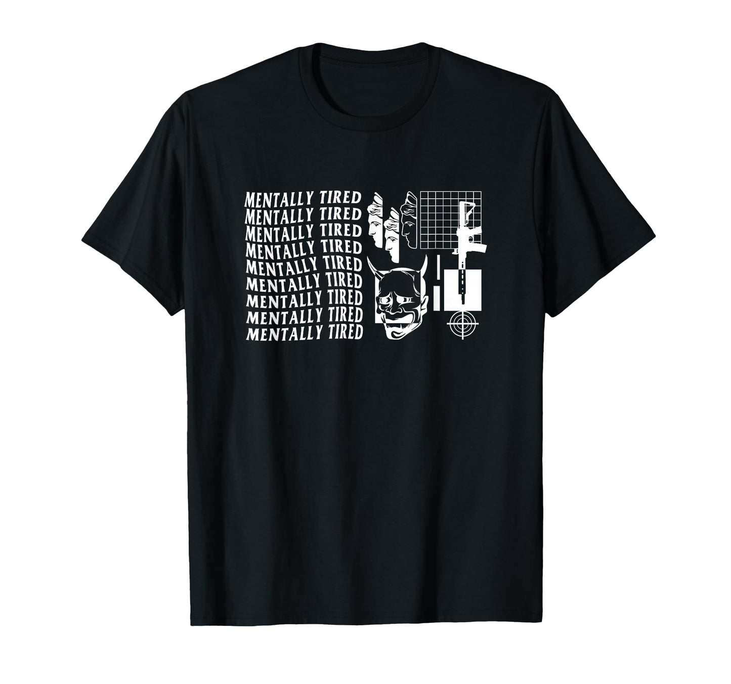 Mentally Tired Aesthetic Edgy T-Shirt - Custom Art Print Men Women - T-Shirt, Sweatshirt, Hoodie