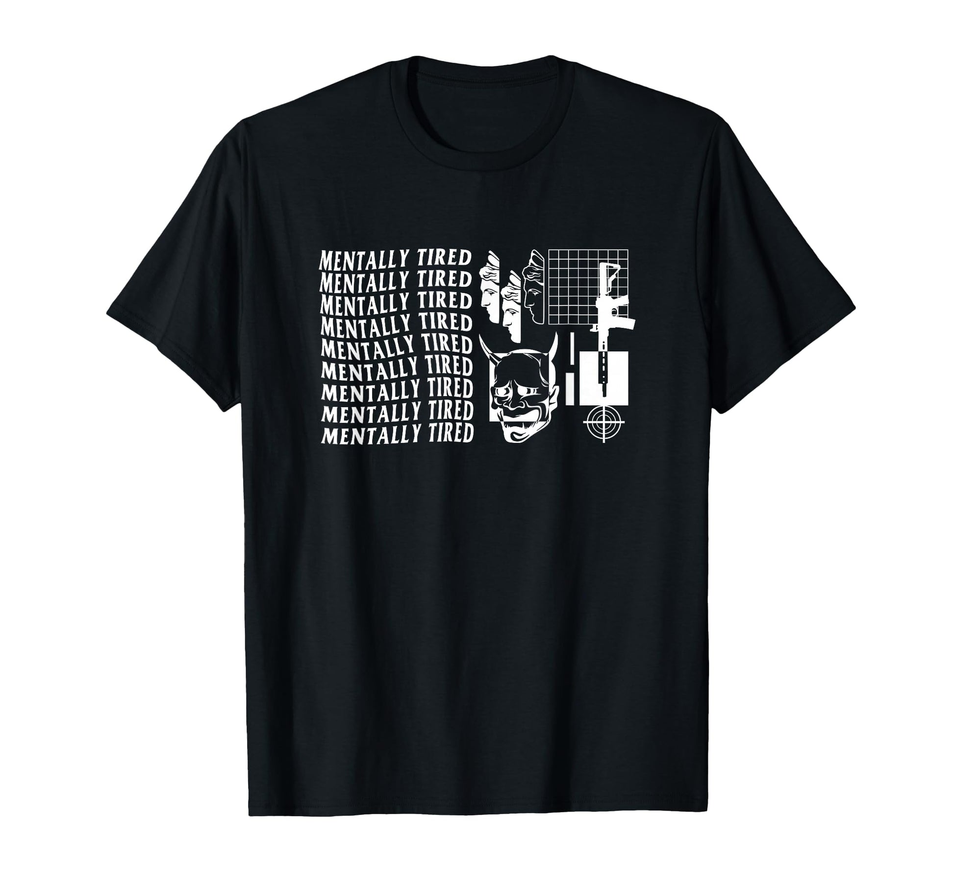 Mentally Tired Aesthetic Edgy T-Shirt - Custom Art Print Men Women - T-Shirt, Sweatshirt, Hoodie