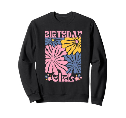 Birthday Boho Flowers Sweatshirt - Minimalist Print Unisex - T-Shirt, Sweatshirt, Hoodie
