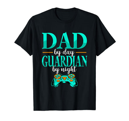 Dad Day Guardian Night Play Video Games T-Shirt - Minimalist Print Unisex - T-Shirt, Sweatshirt, Hoodie