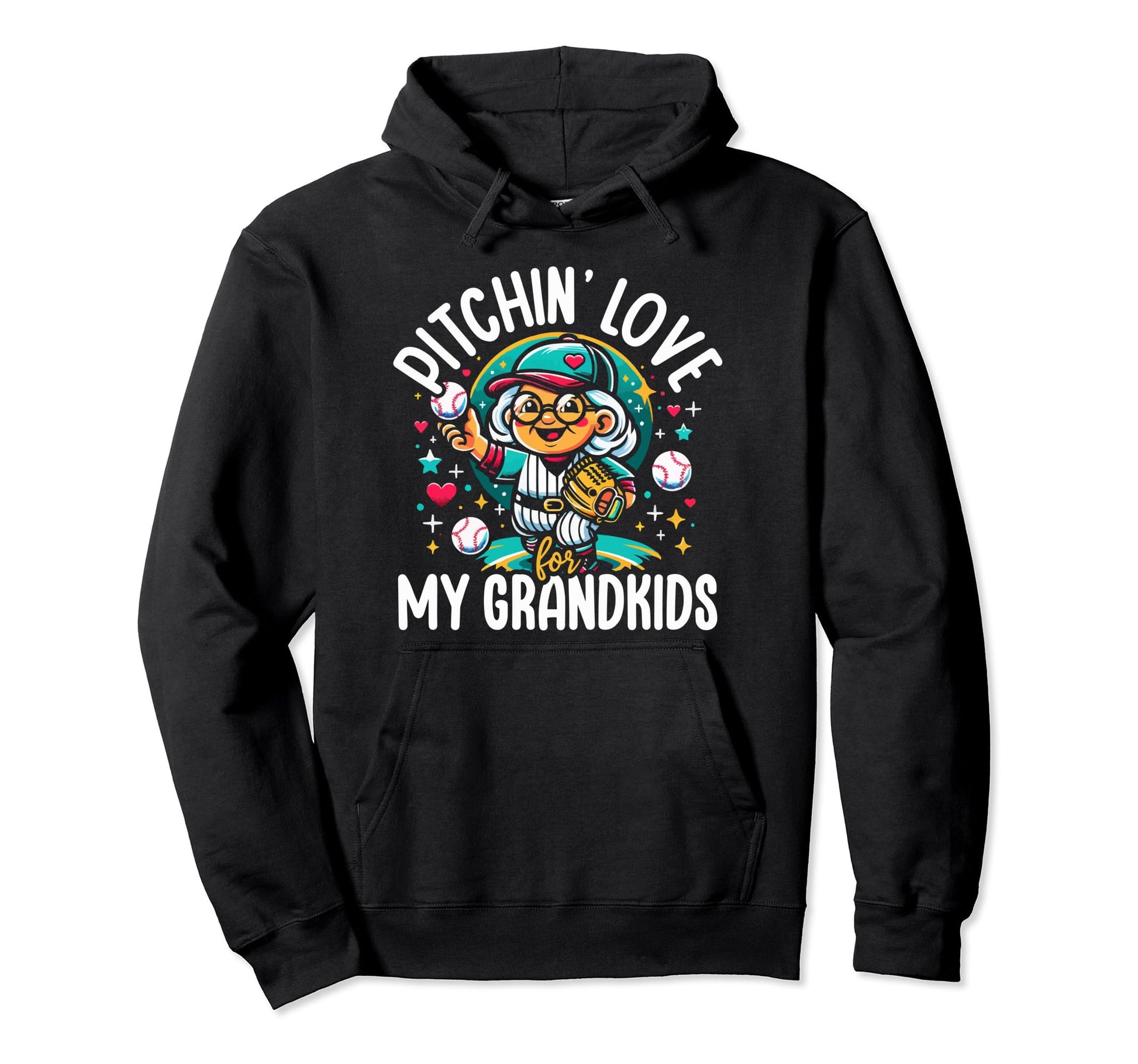 Baseball Grandma Grandmother Granny Hoodie - Trendy Graphic for Adults - T-Shirt, Sweatshirt, Hoodie