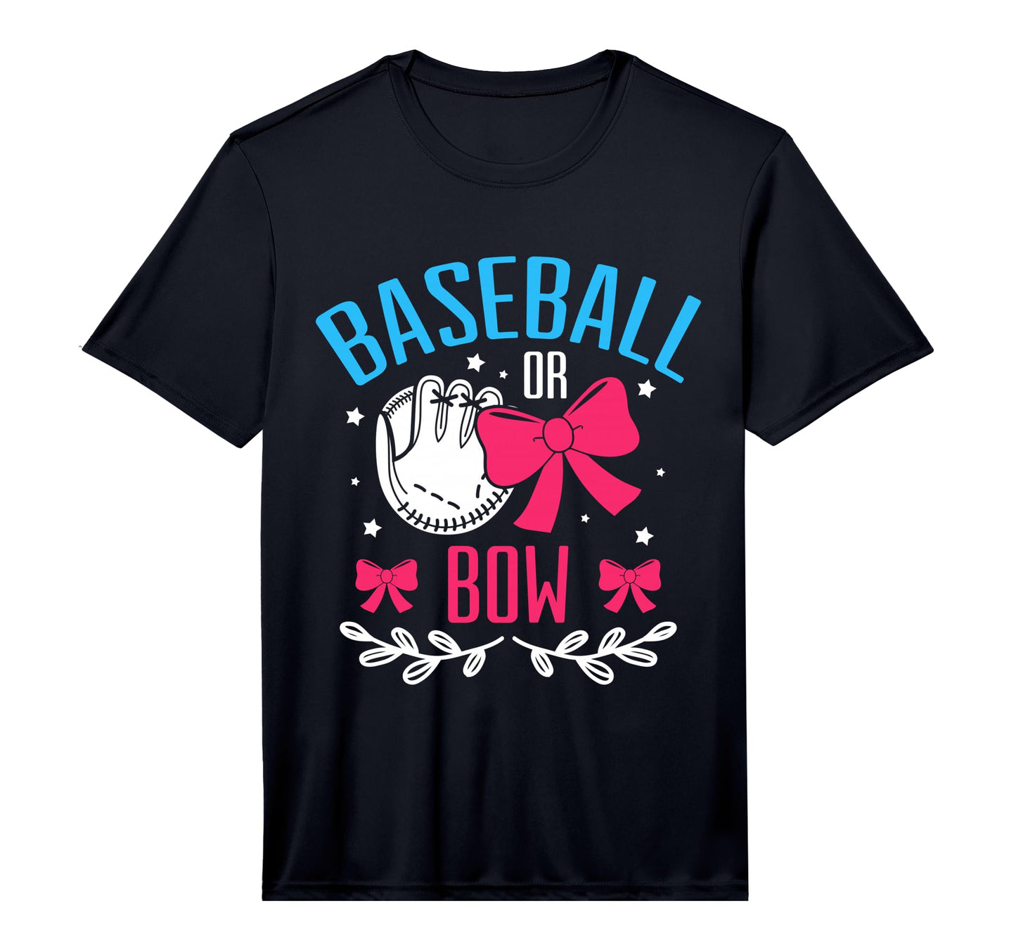 Baseball Or Bow Gender Reveal Party T-Shirt - Novelty Apparel Unisex - T-Shirt, Sweatshirt, Hoodie