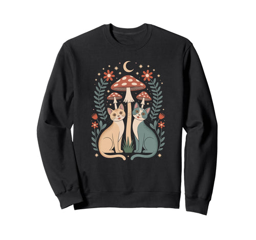 Boho Feline And Wild Woodland Sweatshirt - Minimalist Print Unisex - T-Shirt, Sweatshirt, Hoodie