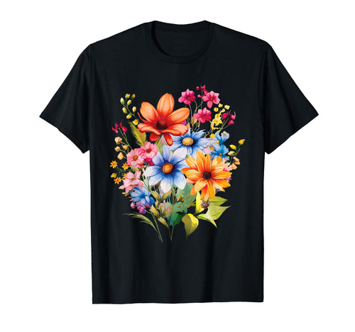 Wildflowers Boho Colorful T-Shirt - Casual Everyday Wear for Adults - T-Shirt, Sweatshirt, Hoodie
