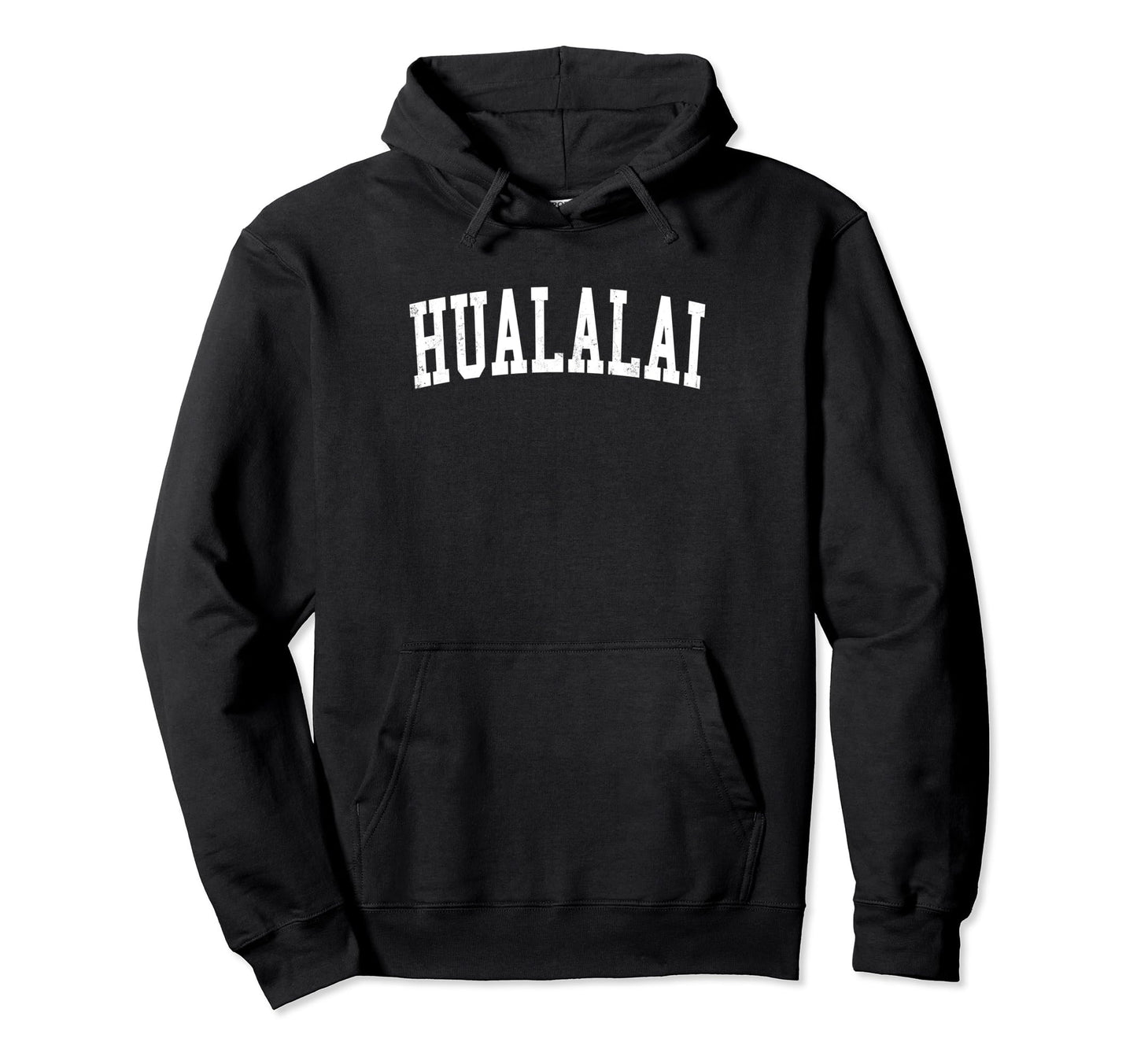 Hualalai Distressed White Varsity Hoodie - Unique Graphic for Adults - T-Shirt, Sweatshirt, Hoodie