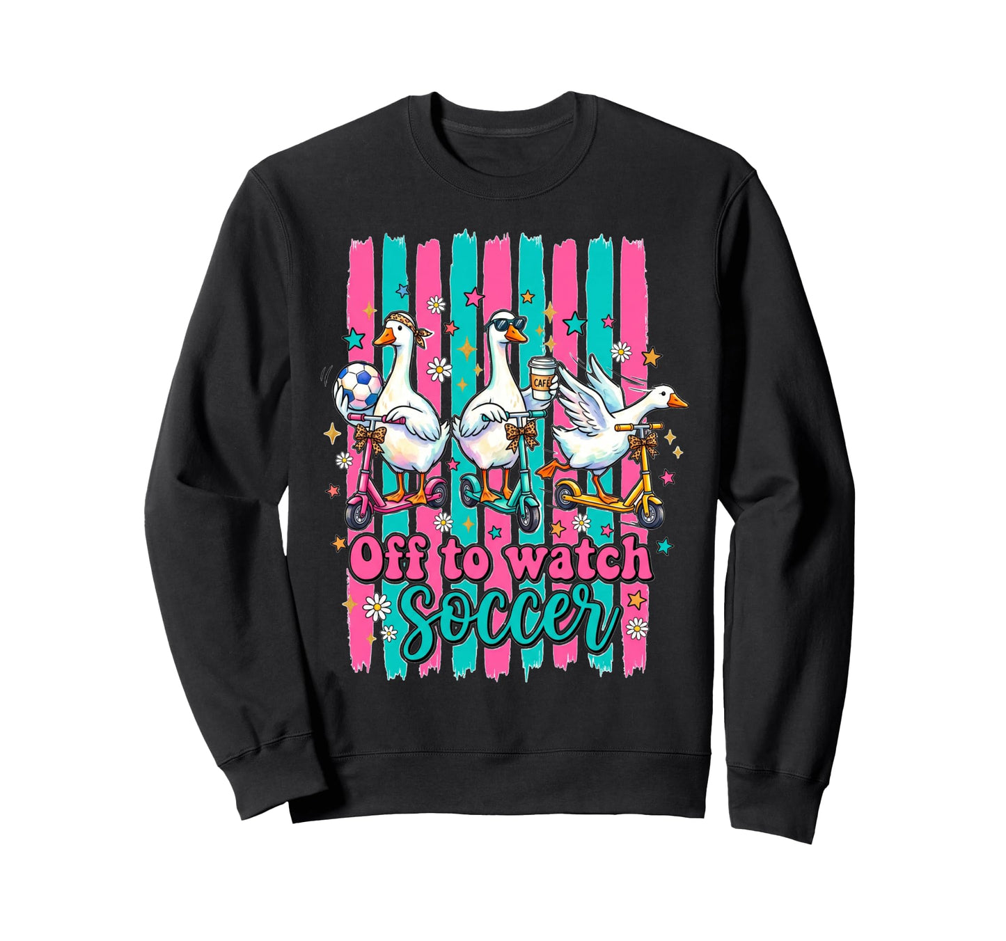 Off To Watch Soccer Silly Goose Sweatshirt - Minimalist Print for Adults - T-Shirt, Sweatshirt, Hoodie