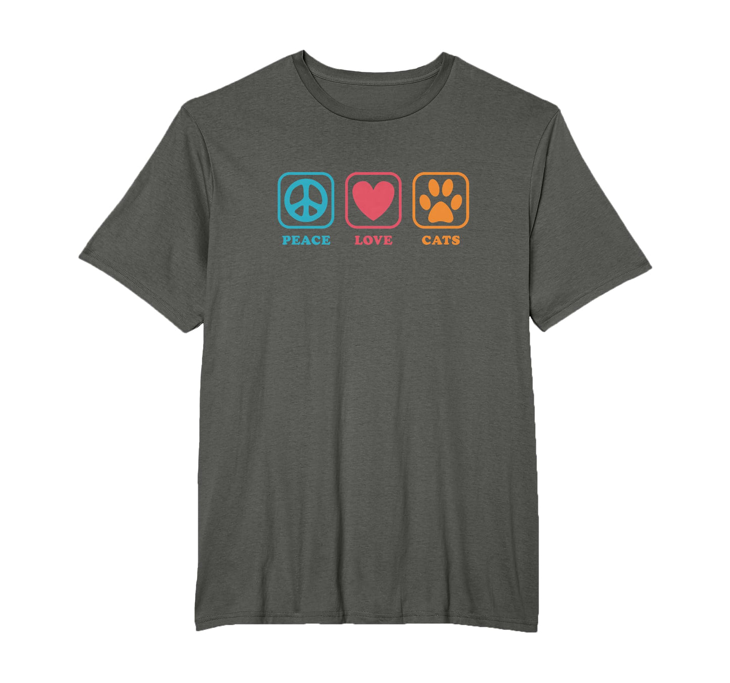 Peace Love Cats Cat Owner T-Shirt - Graphic Print Unisex - T-Shirt, Sweatshirt, Hoodie