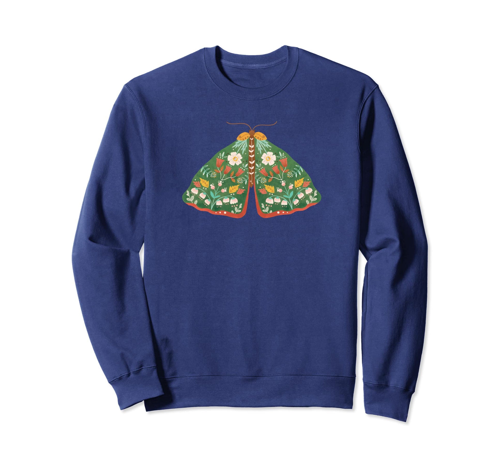Boho Floral Moth Butterfly Sweatshirt - Fun Novelty Design for Adults - T-Shirt, Sweatshirt, Hoodie