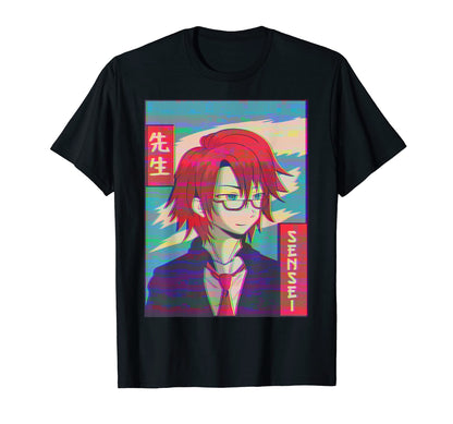 Sensei Anime Japanese Vaporwave T-Shirt - Novelty Apparel for Adults - T-Shirt, Sweatshirt, Hoodie