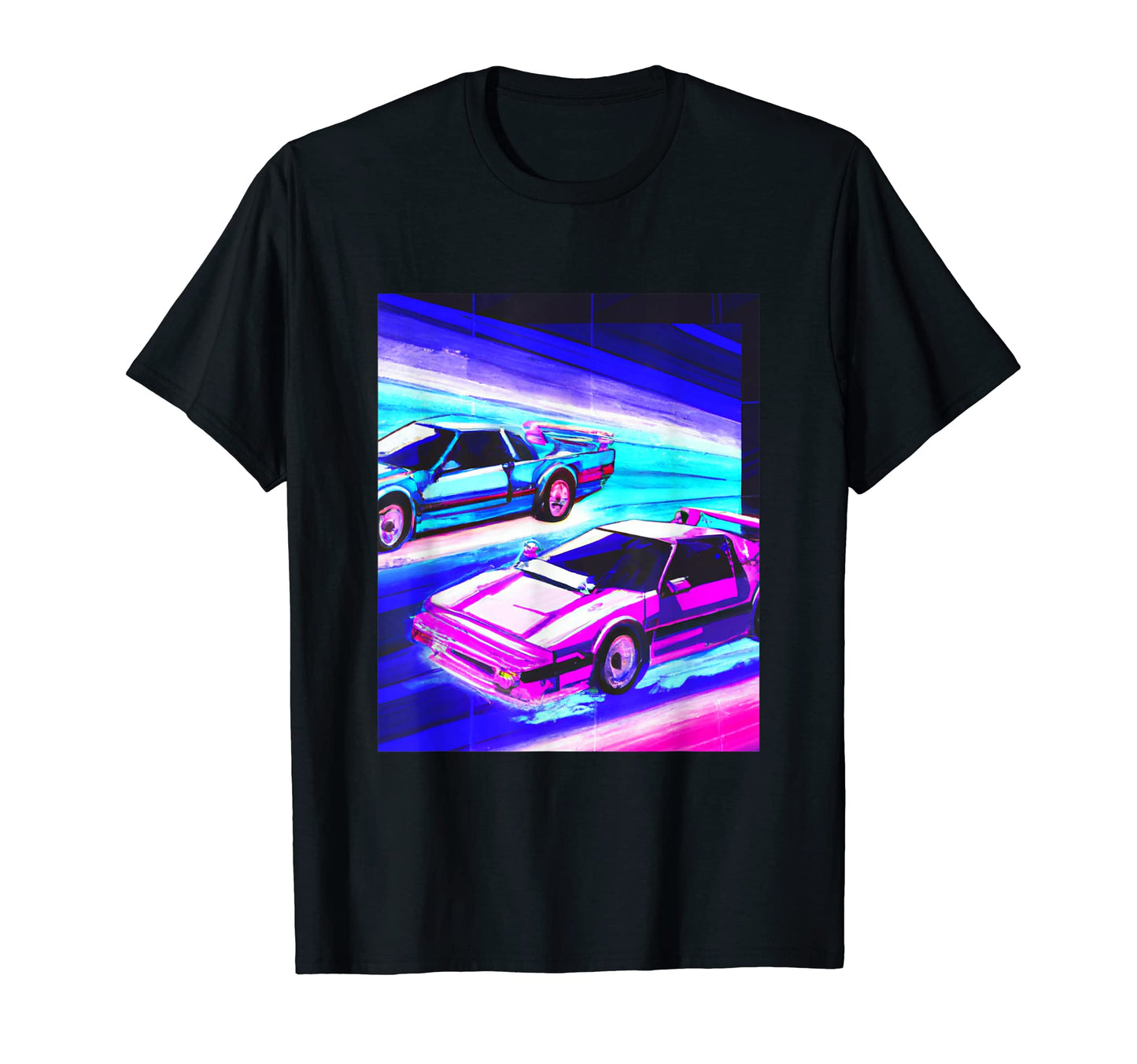 Vaporwave Car Synthwave City T-Shirt - Custom Art Print for Adults - T-Shirt, Sweatshirt, Hoodie