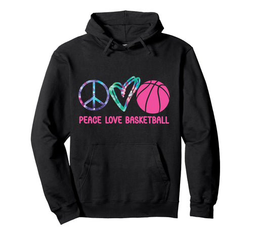 Basketball Bball Peace Love Basketball Hoodie - Minimalist Print for Adults - T-Shirt, Sweatshirt, Hoodie