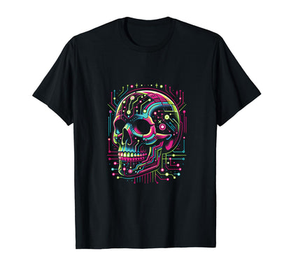 Vaporwave Skull Cyberpunk 80S 90S Era T-Shirt - Unique Graphic Unisex - T-Shirt, Sweatshirt, Hoodie