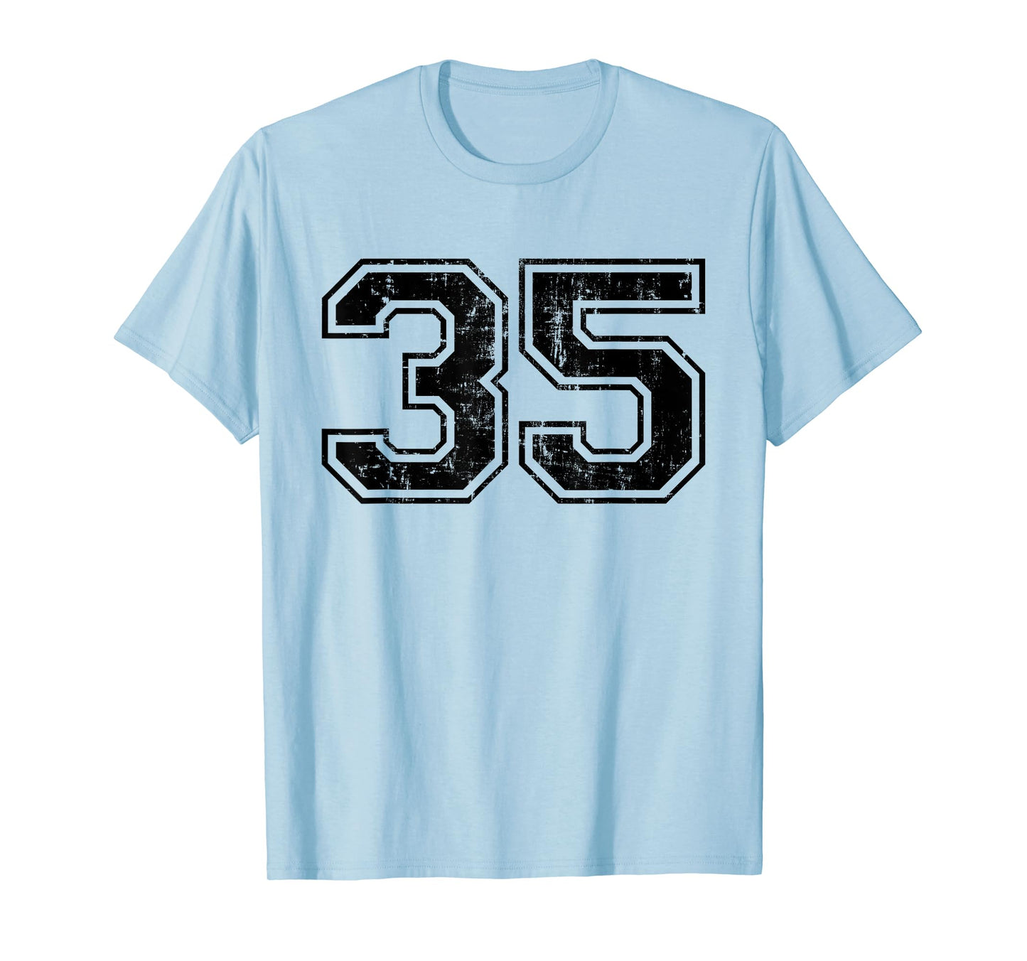 Number 35 Varsity Distressed Sport T-Shirt - Fun Novelty Design Men Women - T-Shirt, Sweatshirt, Hoodie