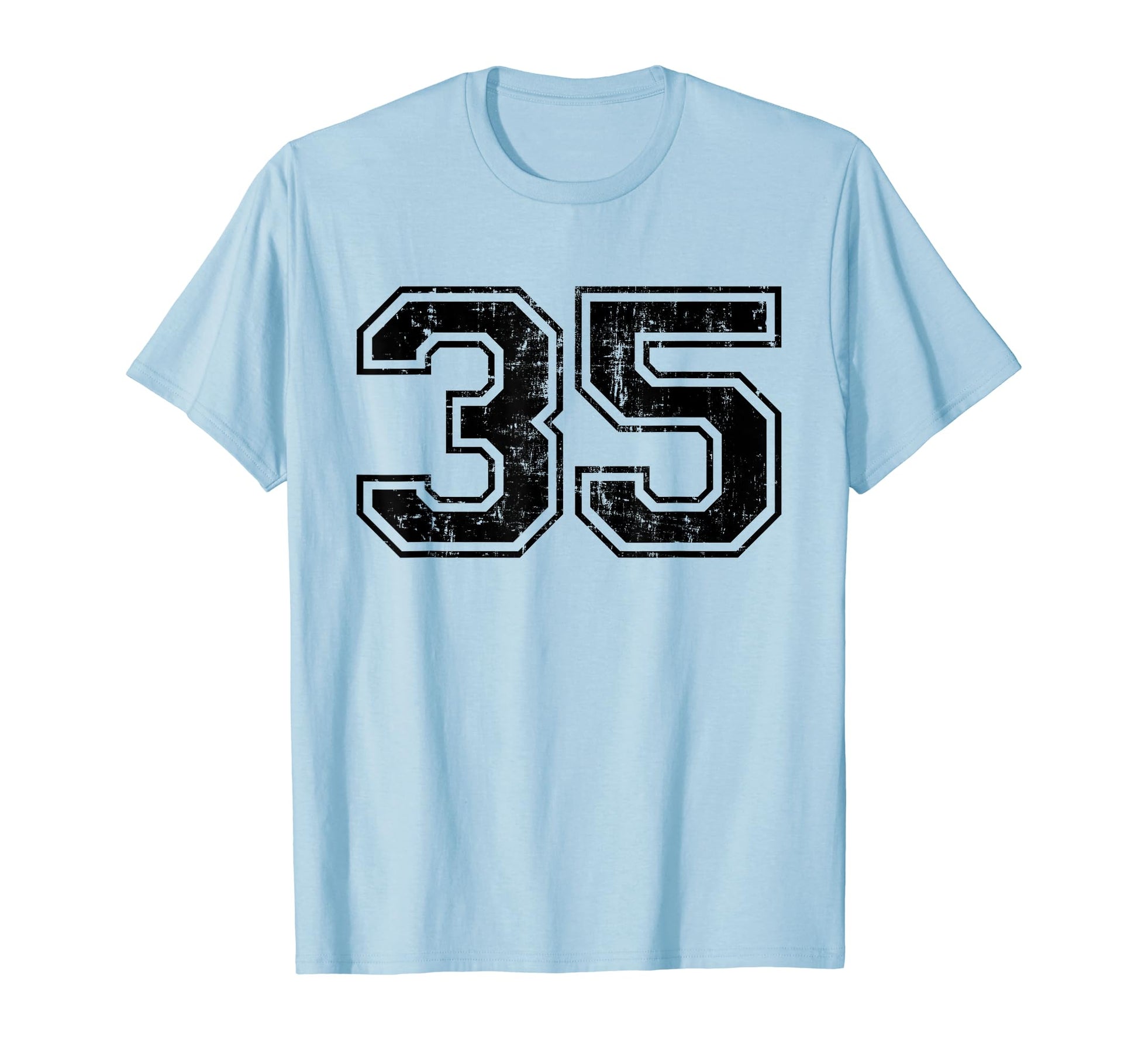 Number 35 Varsity Distressed Sport T-Shirt - Fun Novelty Design Men Women - T-Shirt, Sweatshirt, Hoodie