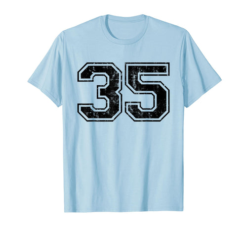 Number 35 Varsity Distressed Sport T-Shirt - Fun Novelty Design Men Women - T-Shirt, Sweatshirt, Hoodie