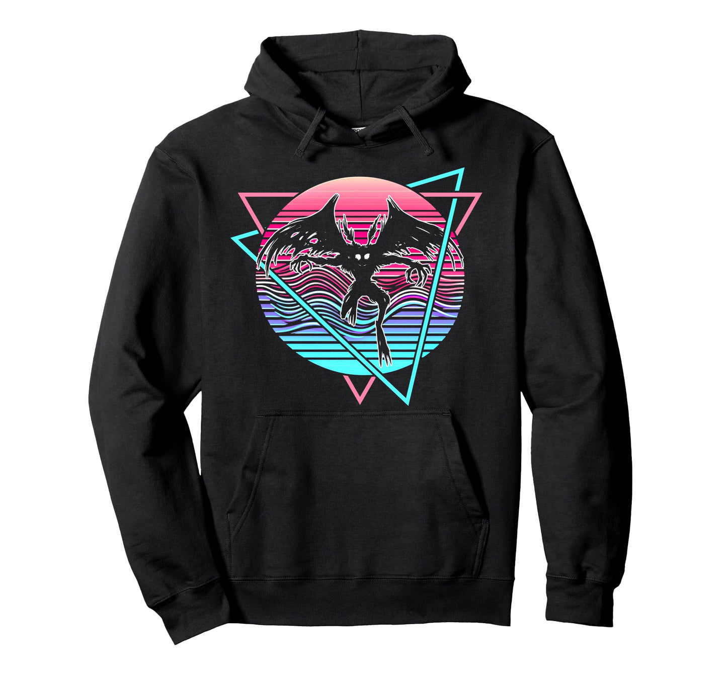 Vaporwave Aesthetic Mothman Hoodie - Custom Art Print Men Women - T-Shirt, Sweatshirt, Hoodie