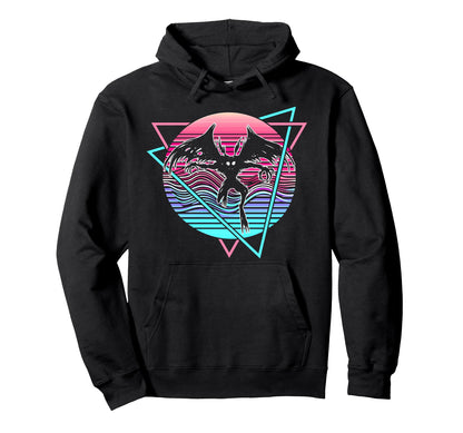 Vaporwave Aesthetic Mothman Hoodie - Custom Art Print Men Women - T-Shirt, Sweatshirt, Hoodie