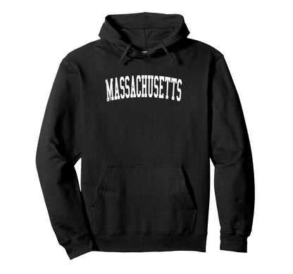 Massachusetts Distressed White Varsity Hoodie - Graphic Print Men Women - T-Shirt, Sweatshirt, Hoodie