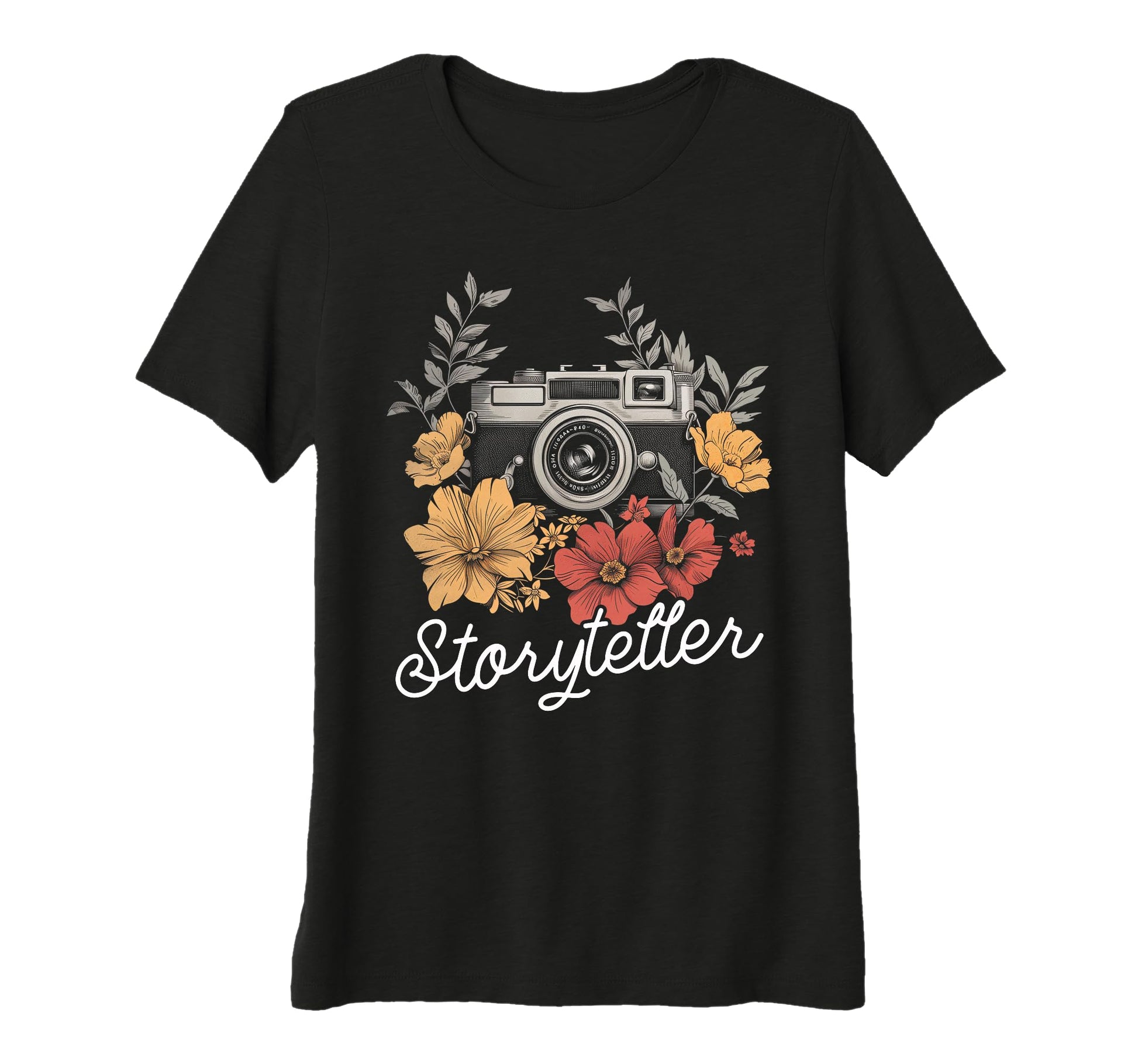 Womens Photographer Storyteller Camera T-Shirt - Unique Graphic for Adults - T-Shirt, Sweatshirt, Hoodie