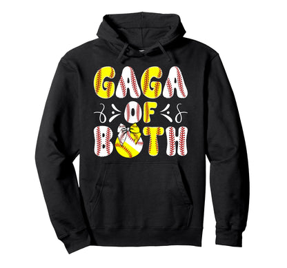 Gaga Both Proud Softball Baseball Gaga Hoodie - Aesthetic Graphic Unisex - T-Shirt, Sweatshirt, Hoodie
