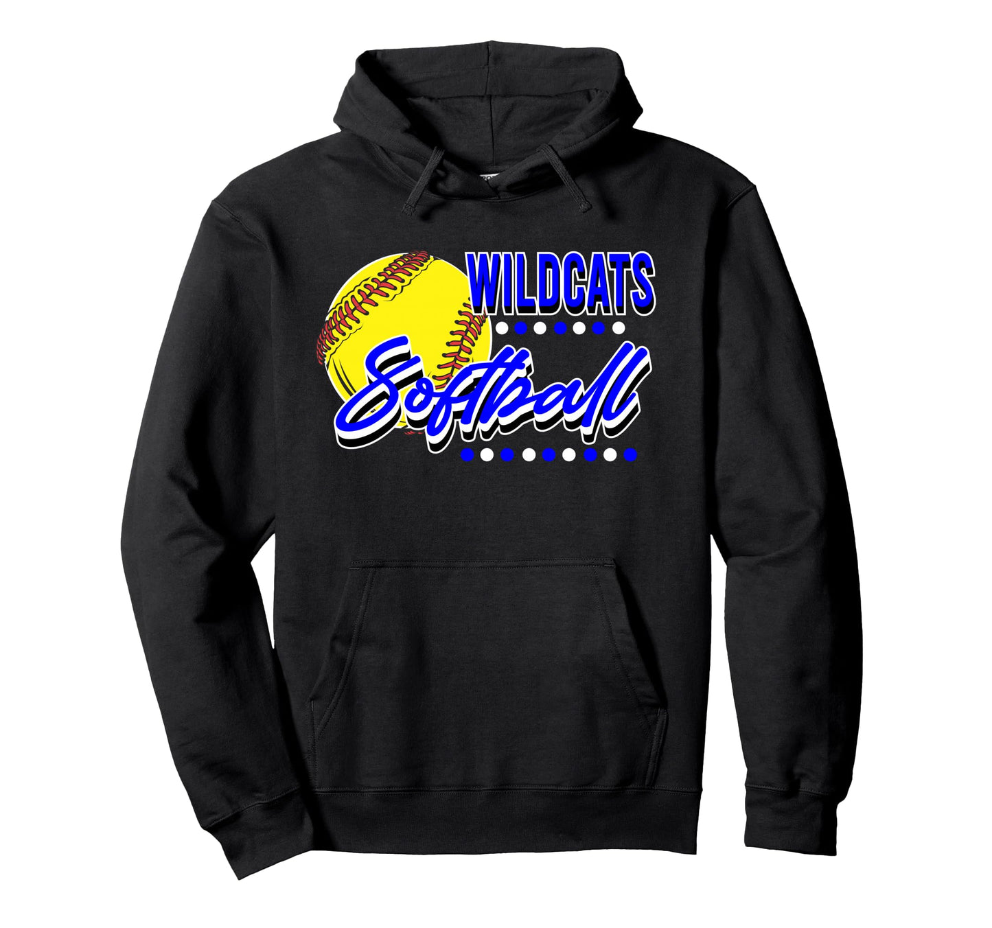 Wildcats Softball Team Mom Game Day Blue Hoodie - Streetwear Style Unisex - T-Shirt, Sweatshirt, Hoodie