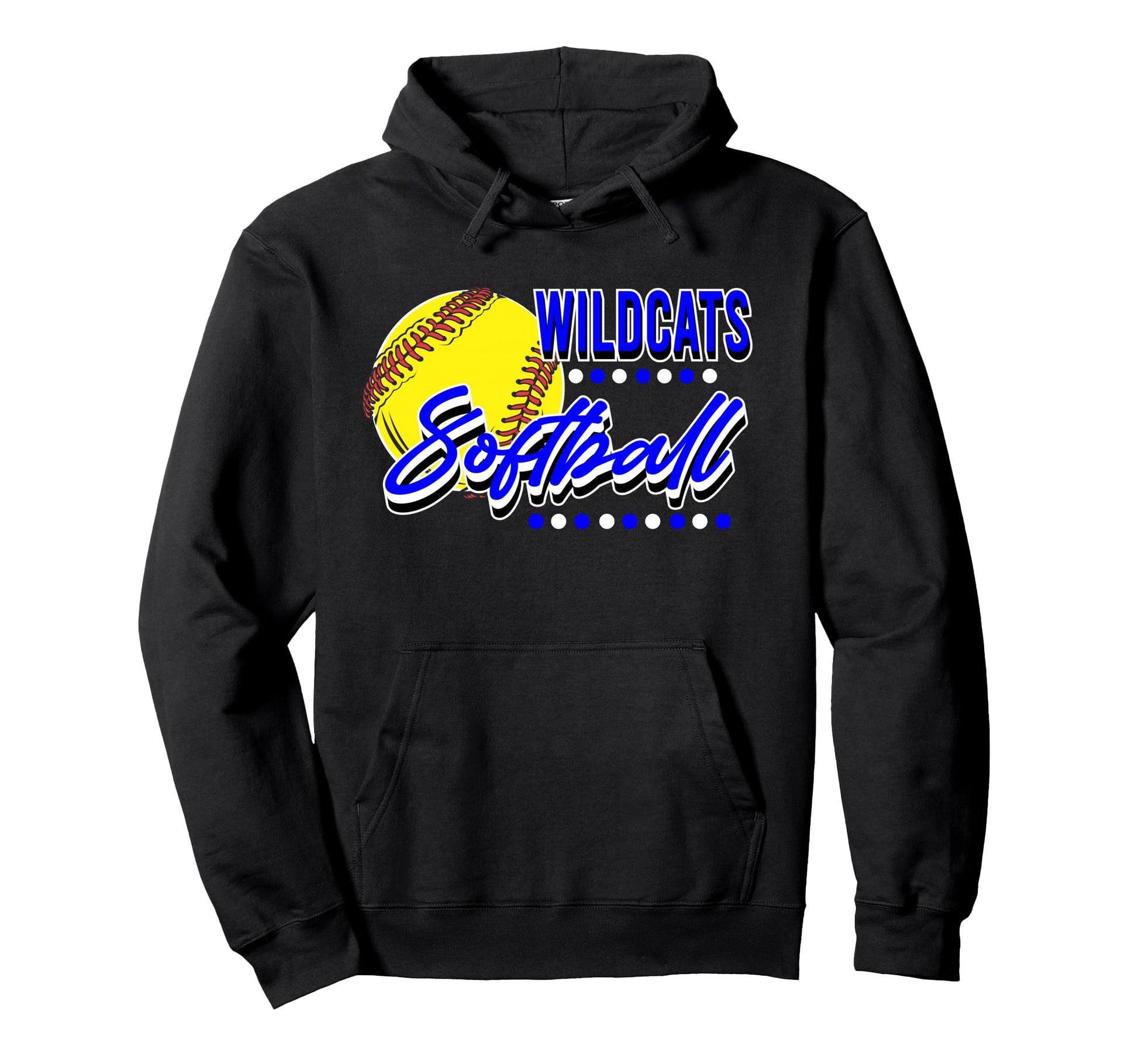 Wildcats Softball Team Mom Game Day Blue Hoodie - Streetwear Style Unisex - T-Shirt, Sweatshirt, Hoodie