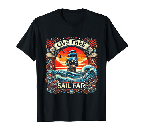 Pirate Live Free Japan Vaporwave Aesthetic T-Shirt - Unique Graphic Unisex - T-Shirt, Sweatshirt, Hoodie
