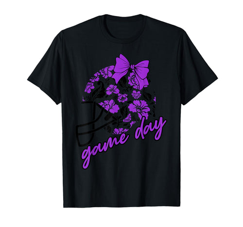 Purple Game Day Football Mom Floral Helmet T-Shirt - Trendy Graphic Unisex - T-Shirt, Sweatshirt, Hoodie