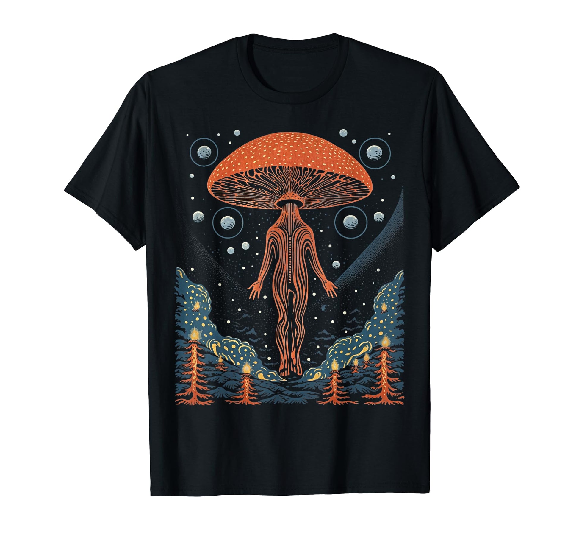 90S Grunge Mushrooms Distressed Art T-Shirt - Minimalist Print for Adults - T-Shirt, Sweatshirt, Hoodie