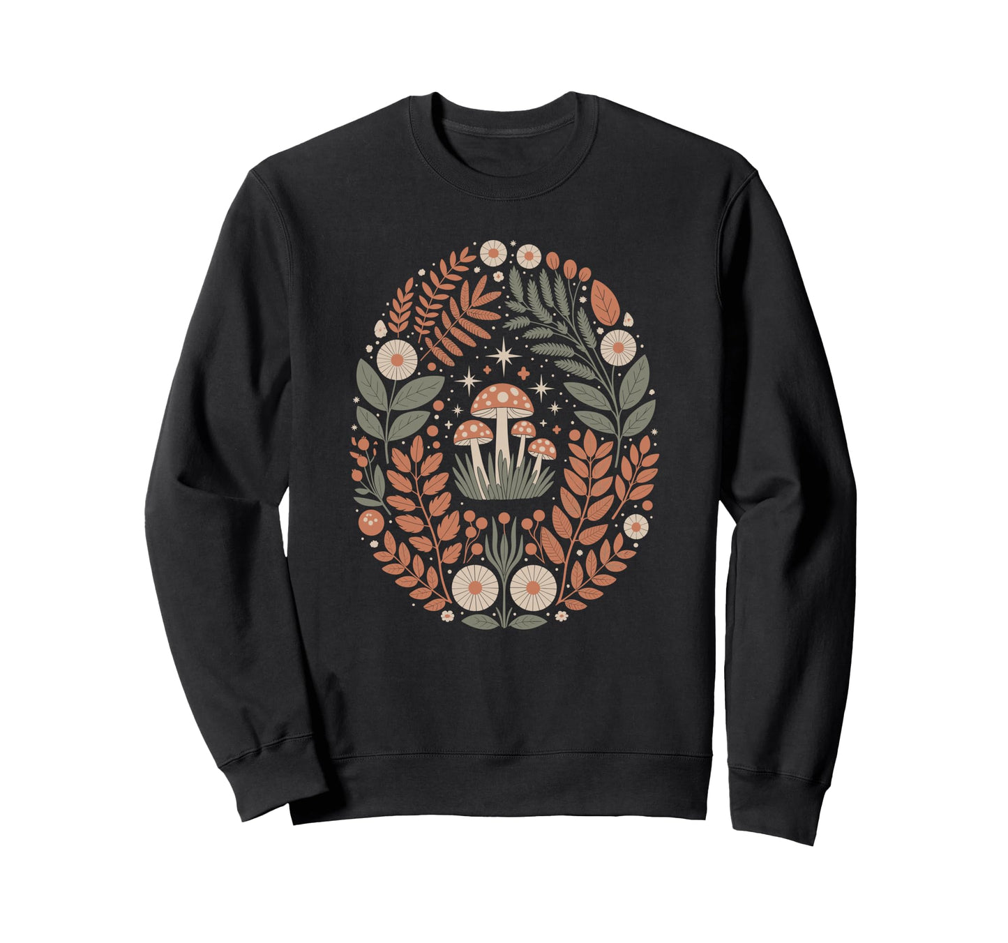 70S Mushroom Hippie Boho Aesthetic Sweatshirt - Novelty Apparel Men Women - T-Shirt, Sweatshirt, Hoodie