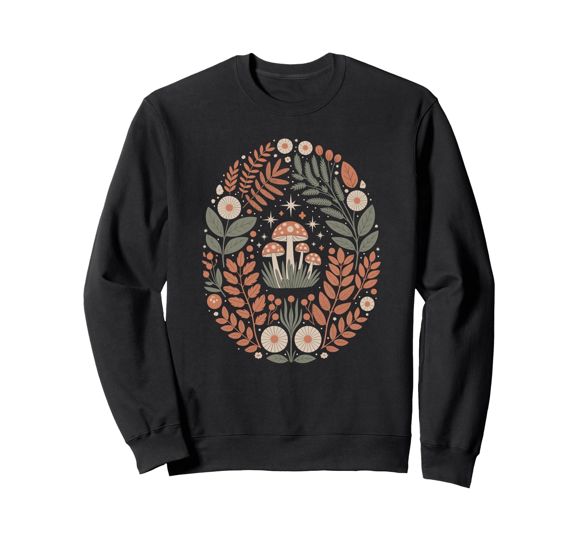 70S Mushroom Hippie Boho Aesthetic Sweatshirt - Novelty Apparel Men Women - T-Shirt, Sweatshirt, Hoodie