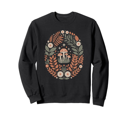 70S Mushroom Hippie Boho Aesthetic Sweatshirt - Novelty Apparel Men Women - T-Shirt, Sweatshirt, Hoodie