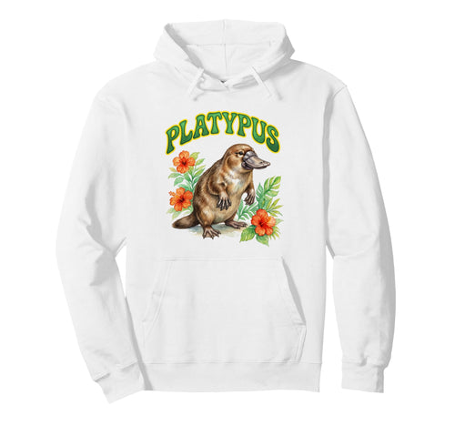 Platypus Groovy Floral Platypus Hoodie - Custom Art Print for Adults - T-Shirt, Sweatshirt, Hoodie