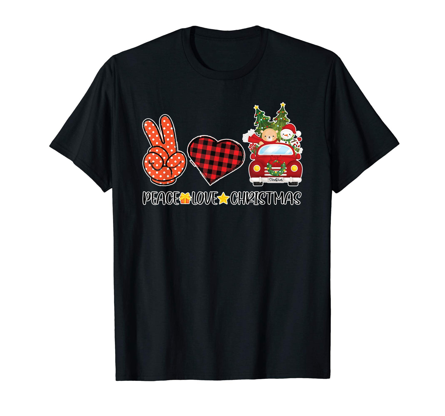 Peace Love Holiday Outfit Gift T-Shirt - Aesthetic Graphic for Adults - T-Shirt, Sweatshirt, Hoodie
