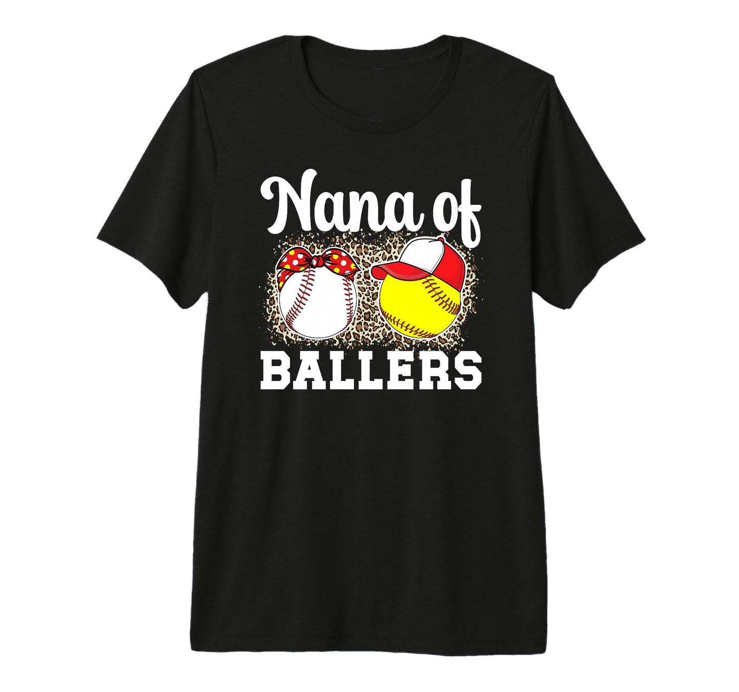 Nana Ballers Leopard Softball T-Shirt - Aesthetic Graphic Men Women - T-Shirt, Sweatshirt, Hoodie