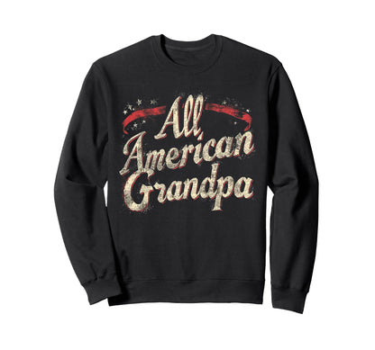 Grandpa 4Th July American Flag Sweatshirt - Custom Art Print Men Women - T-Shirt, Sweatshirt, Hoodie