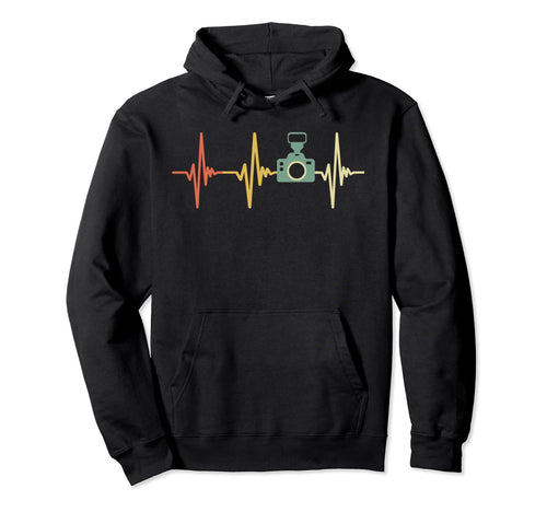 Photography Camera Heartbeat Photographer Hoodie - Unique Graphic Men Women - T-Shirt, Sweatshirt, Hoodie